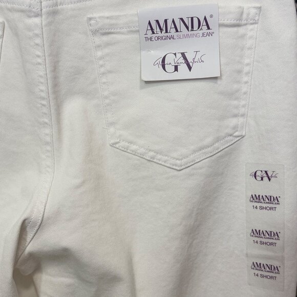 Gloria Vanderbilt Womens Slimming Amanda Jeans 14S Vintage White Cotton Blend - Picture 7 of 8